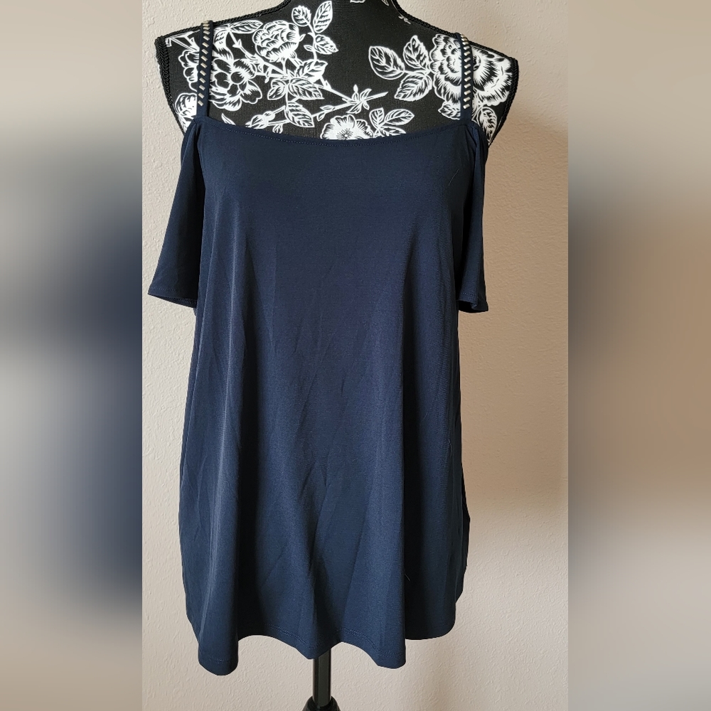 Michael Michael Kors navy cold shoulder top